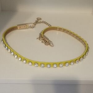 Ann Taylor Yellow and Silver  Crystals in leather belt szSM